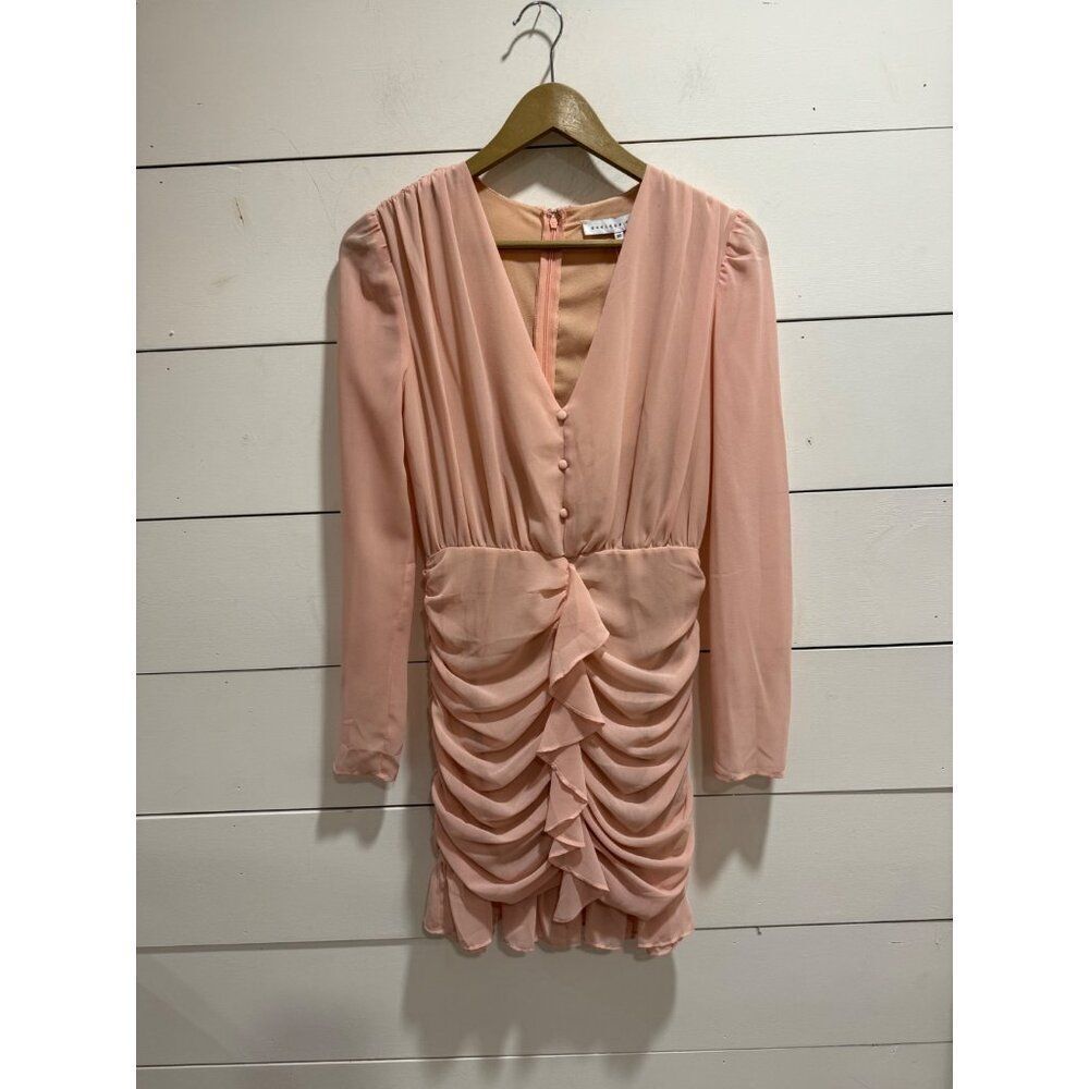 Endless Rose Chiffon Long Sleeve Mini Dress Petal Pink XS NWT